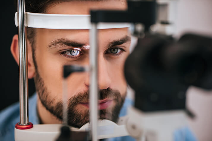 Man Having an Eye Exam